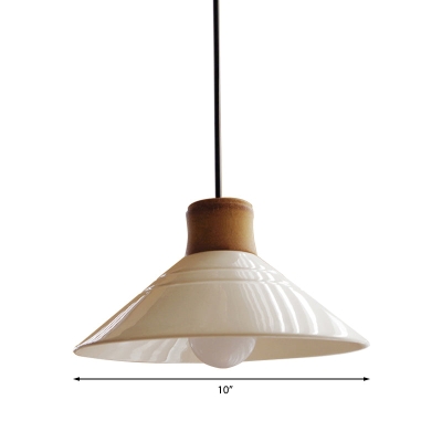 Weiße konische Hängelampe im modernen Stil aus Keramik mit 1 Licht und Hängeleuchte für das Esszimmer