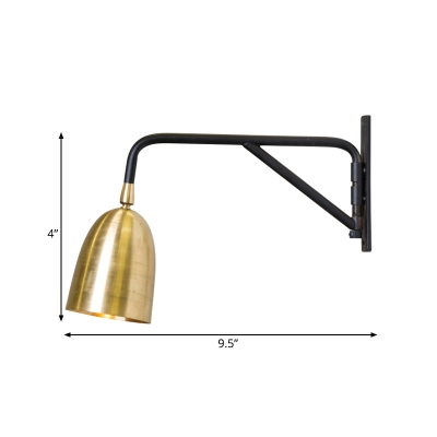 Lampada da parete modernista a cupola dorata - Illuminazione a parete a 1 luce per soggiorno