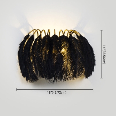 Nordic Feather Wandleuchte für Schlafzimmer-Umgebungsbeleuchtung