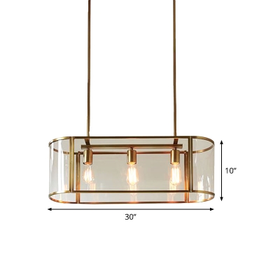 Mid Century Gold Translucent Glass Pendant Light - 3 Head Suspended Fixture
