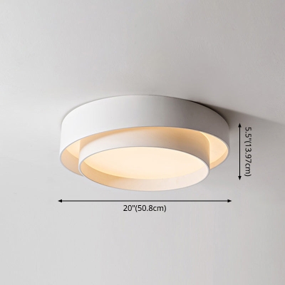 Plafonnier LED en métal blanc de style nordique pour chambre à coucher - Éclairage encastré