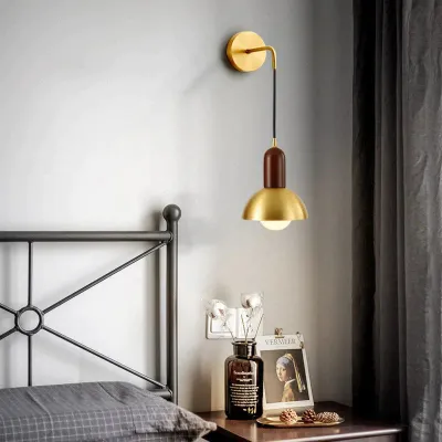 Alle Kupfer Nachttischlampe Licht Luxus Postmoderne Einfache Wohnzimmer Hintergrund Wand Gang Retro Kreative Persönlichkeit Kugel Kupfer Wandlampe