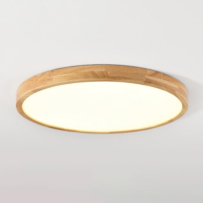 Nordic LED Holzscheiben-Unterputzleuchte für Foyer