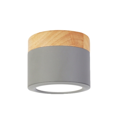 Plafoniera rotonda da incasso in acrilico Macaron Loft per corridoio bagno - Lampada piccola verde/grigio/bianco