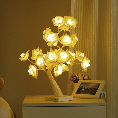Baumförmige LED-Tischlampe für Kinder mit USB-Ladeanschluss – Schlafzimmer-Nachttischlampe