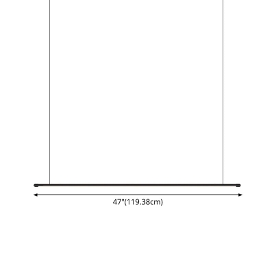 Lampe à suspension LED élégante pour îlot de bar de cuisine – Design minimaliste à tige fine, construction en métal, finition noire