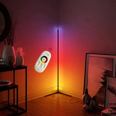 Lampadaire LED nordique RGB coin LED Angle droit lampadaires coloré chambre lampe éclairage télécommande coin lampe sur pied