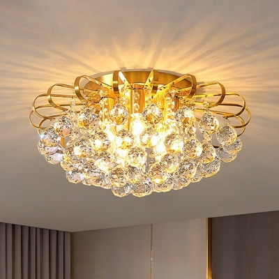 Crystal Bedroom Beauty: postmoderne helder gefacetteerde bolvormige inbouwplafondlamp met bloemmotief