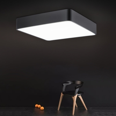 Stilvolle Bürobeleuchtung: Nordic Black Square LED-Deckenleuchte aus Metall