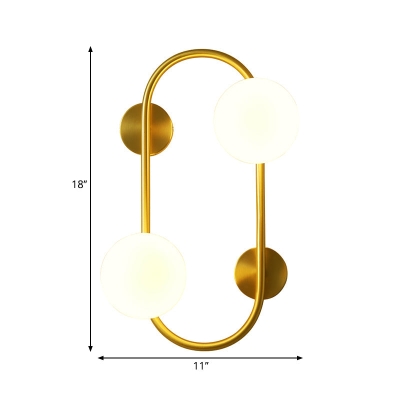 Modern Milk Glass LED Wall Mount Lamp with Brass Finish - Ideal for Bedroom Lighting