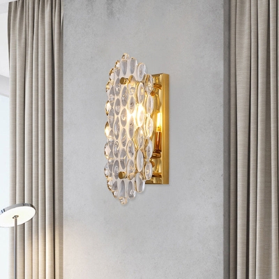Moderne gouden wandlamp met kristallen paneelkap - Elegante gangkandelaar