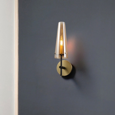 Lampada da parete nera minimalista a 1 luce per sala studio