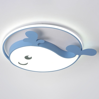Kids Acrylic Whale Flush Mount Ceiling Light for Bedroom