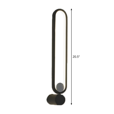 Lampada da parete a LED ellittica nera contemporanea per sala studio - Design metallico