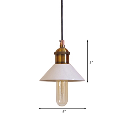 Mid Century Cone Ceramic Pendant Lamp - White