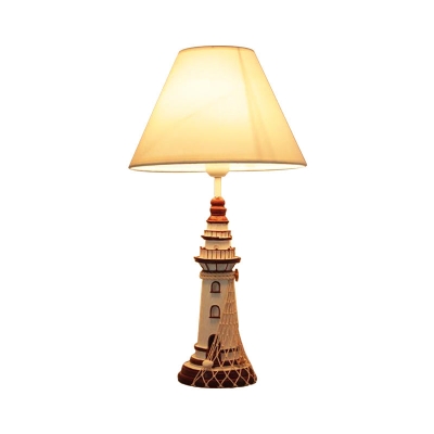Lampe de table en résine pour enfants – Veilleuse phare rouge/bleu foncé avec télécommande et variateur d'intensité