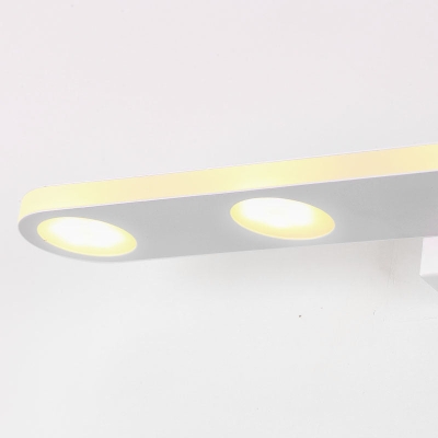 Oblong Bathroom LED Vanity Light Acrylic 4/6 Lights Simplicity Wall Mounted Mirror Lighting in Warm/White