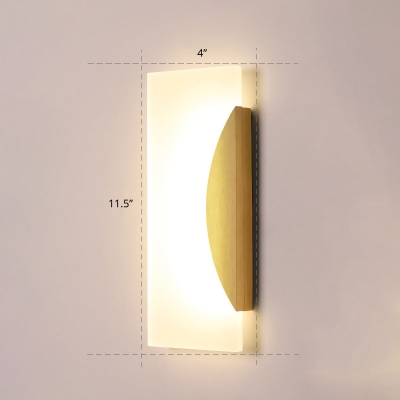 Gouden minimalistische LED-wandkandelaar voor gang - rechthoekig acrylontwerp