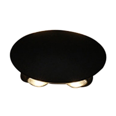 Nordic Metallic Mini Wandlamp - Ellips/Curve/Honingraat Design - 4/6-Lamp LED Wall Washer Sconce in Zwart voor Gangen