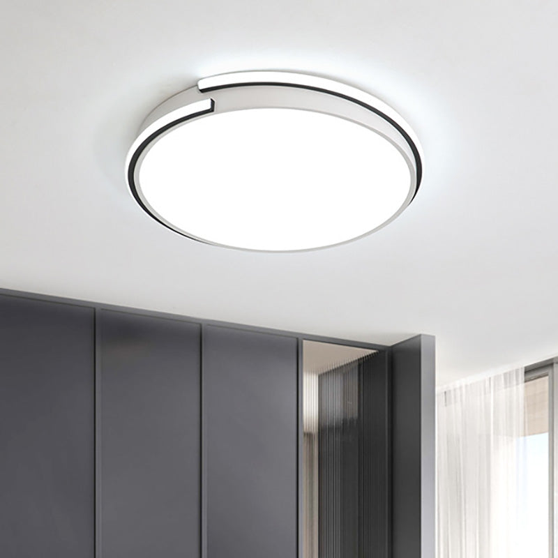 LED Round Bedroom Flushmount Light - Minimalist Acrylic Ceiling Fixture in Warm/White Light (16