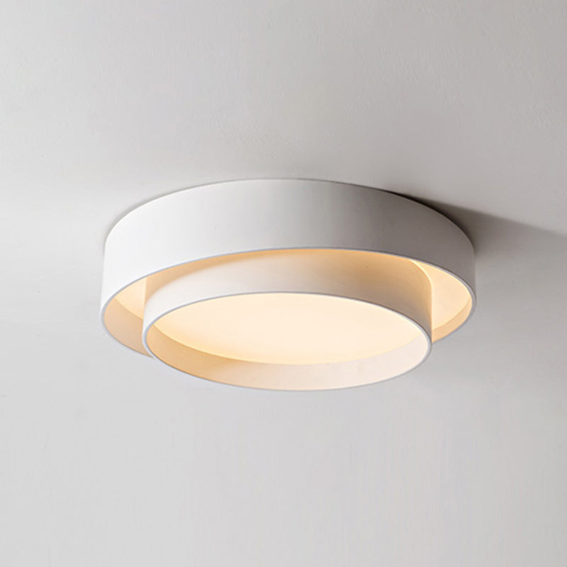 Plafonnier LED en métal blanc de style nordique pour chambre à coucher - Éclairage encastré