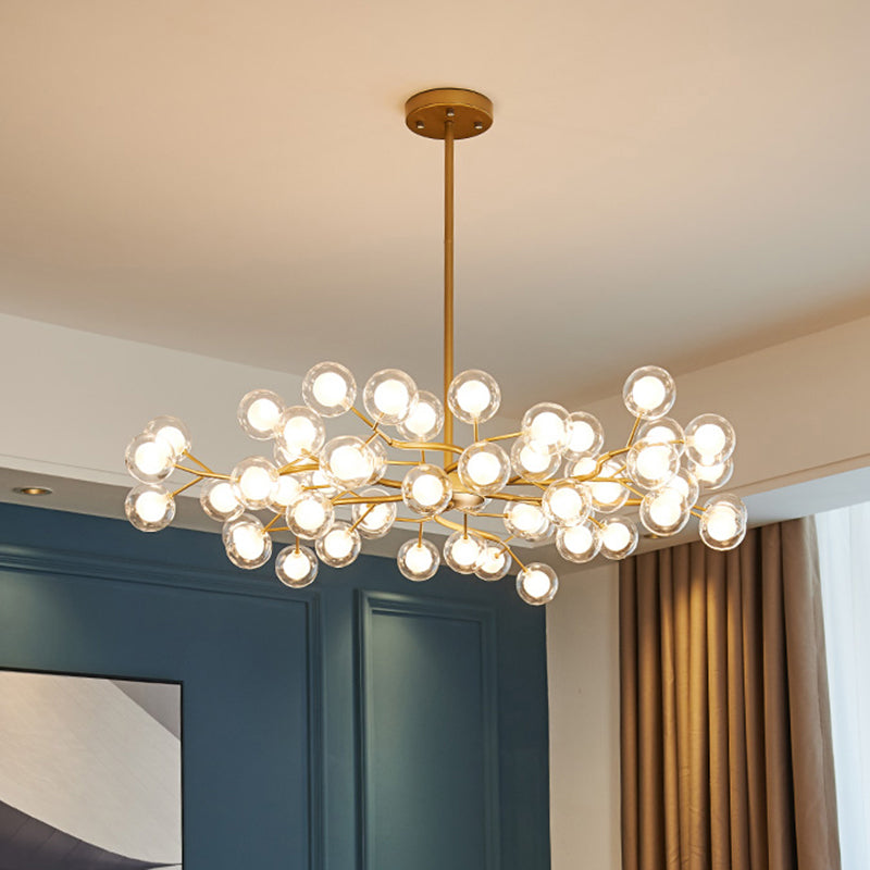 Metallischer Zweig-Kronleuchter, schlichte LED-Pendelleuchte für Wohnzimmer
