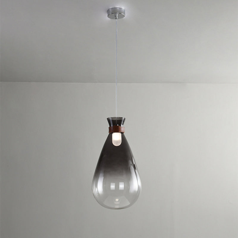 Moderne Tropfen-Hängelampe mit Lederhalsband für Küche, Schlafzimmer, Esszimmer
