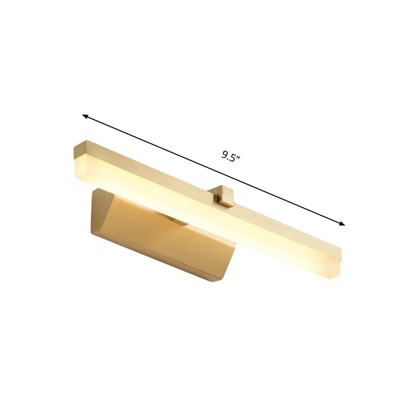 Elegante iluminación LED para tocador con pantalla acrílica amarilla - Lámpara de baño montada en la pared, 9.5