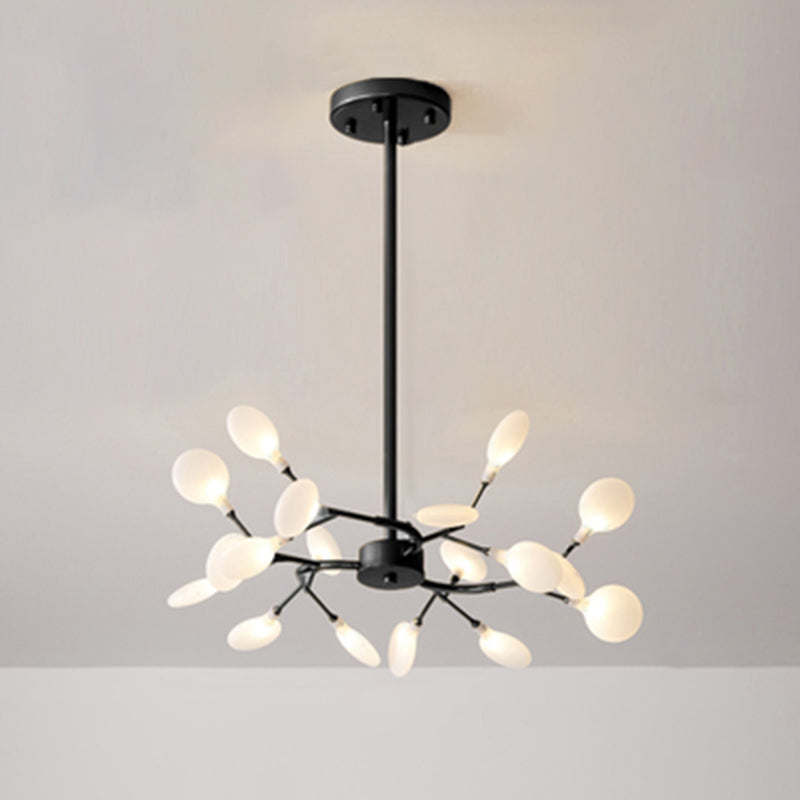 Metallischer Zweig-Kronleuchter, schlichte LED-Pendelleuchte für Wohnzimmer