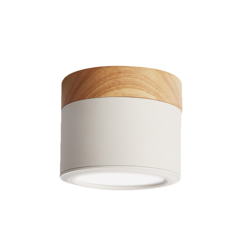 Plafoniera rotonda da incasso in acrilico Macaron Loft per corridoio bagno - Lampada piccola verde/grigio/bianco