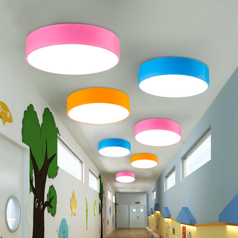 Akrylowa okrągła lampa sufitowa LED do montażu podtynkowego do przedszkola - oświetlenie dla dzieci