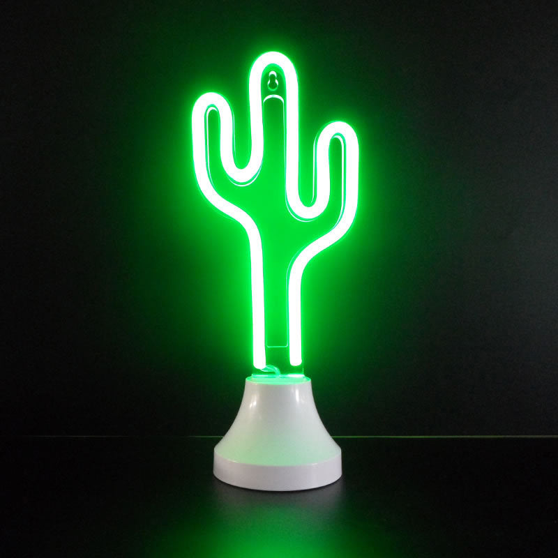 Mini-LED-Cartoon-Tischlampe – batteriebetriebene Schlafzimmer-Nachttischleuchte in Weiß