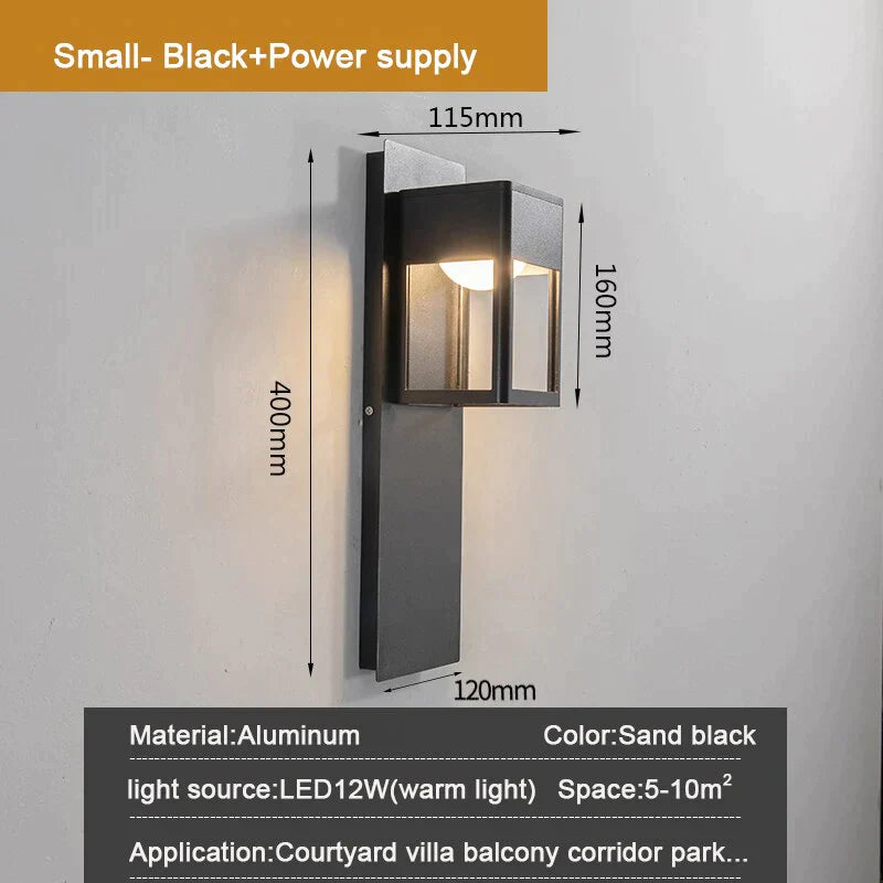 IP67 étanche extérieur LED éclairage mural capteur de mouvement en aluminium noir Bronze jardin porche applique lumière 96V220V applique Luminaire