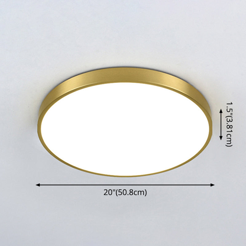 Nowoczesna złota metalowa lampa sufitowa LED do montażu podtynkowego do oświetlenia sypialni