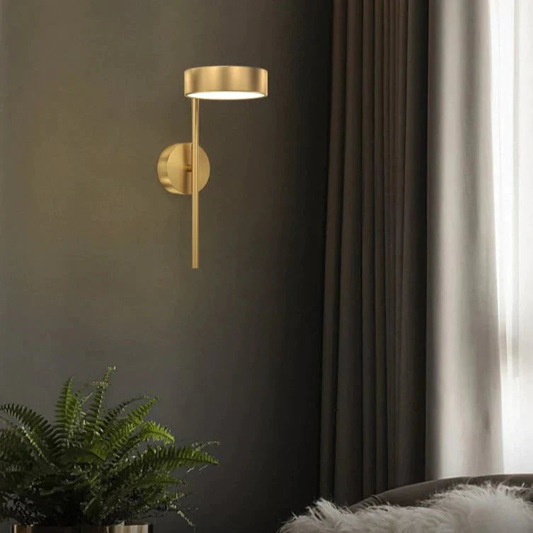 Nordic Light Luxe bedlampje Slaapkamer Volledig koperen wandlamp