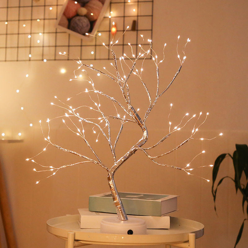 Lampada da tavolo a LED a forma di albero con porta di ricarica USB