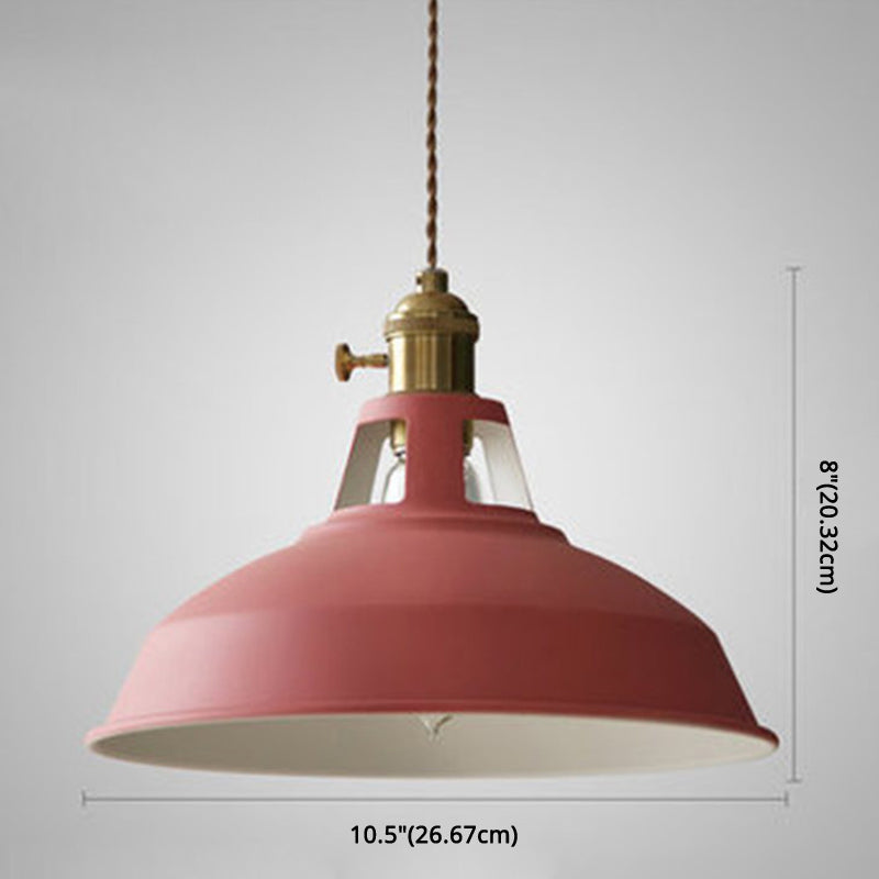 Illuminazione a sospensione a 1 luce in metallo con paralume industriale Macarons per ristorante