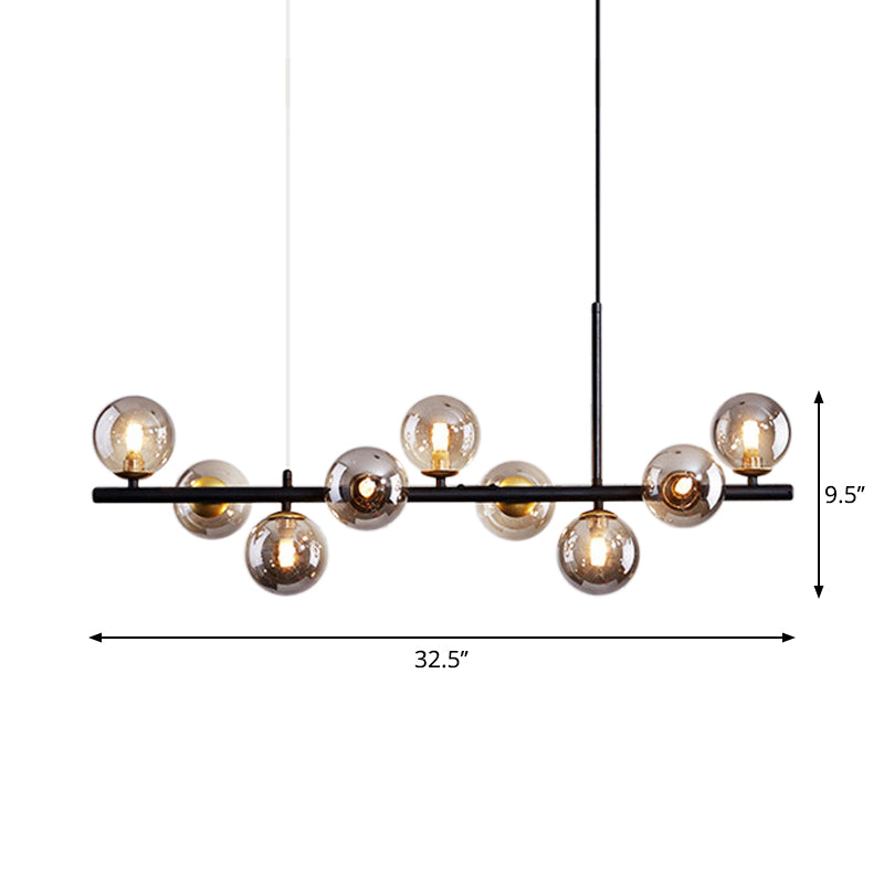 Lampada a sospensione postmoderna con sfera di vetro per cucina - Diversi colori e finitura oro/nera - 7/9/11 luci