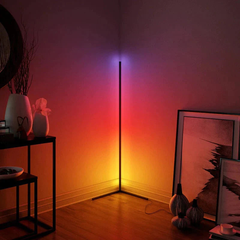 Lampadaire LED nordique RGB coin LED Angle droit lampadaires coloré chambre lampe éclairage télécommande coin lampe sur pied