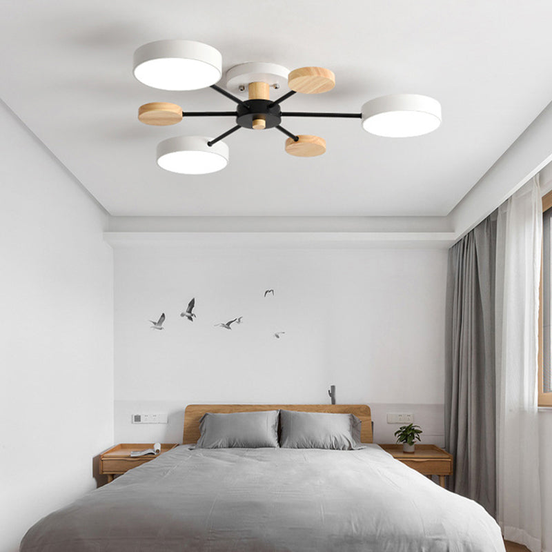 Plafonnier semi-encastré en acrylique élégant pour chambre à coucher avec design de branchement