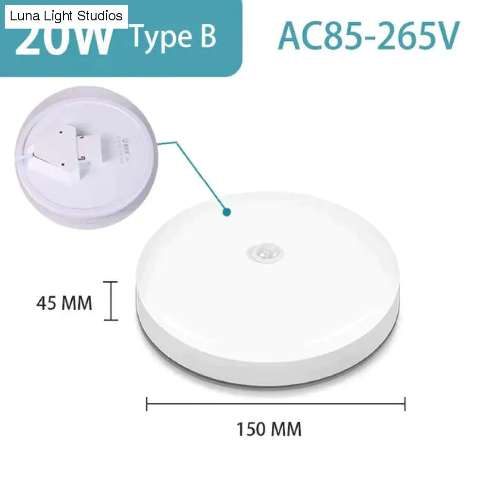 Plafoniere a Led Lampada Sensore di movimento intelligente Luce 12W 15W 18W 20W 30W 40W Lampade da soffitto Apparecchio di illuminazione notturna per la cucina