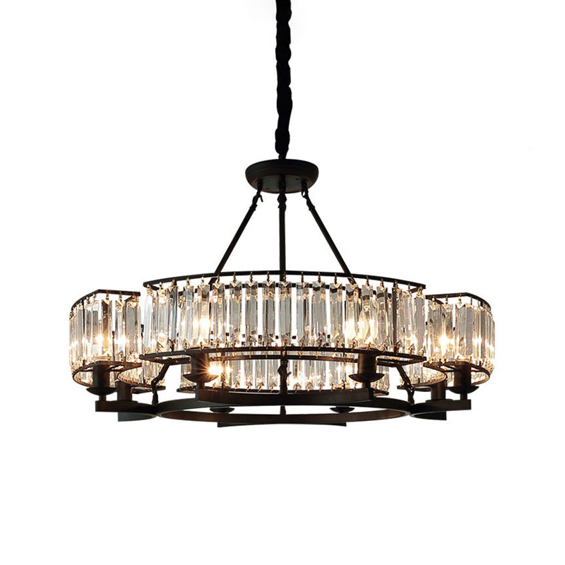 Contemporary Loop Chandelier with Crystal Prism Pendant Lighting - Ideal for Living Room