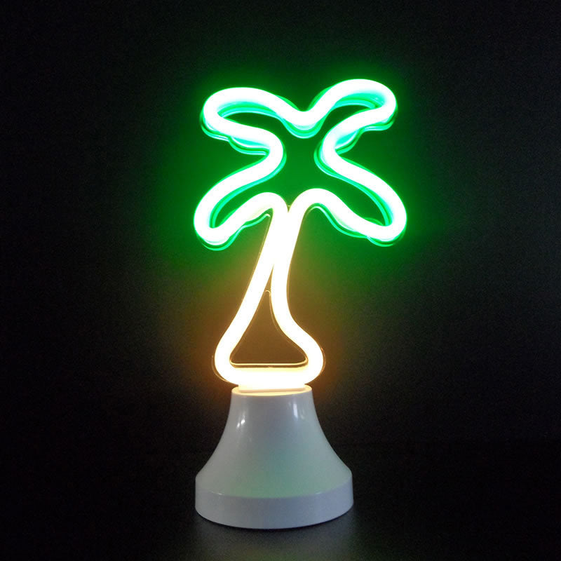 Mini-LED-Cartoon-Tischlampe – batteriebetriebene Schlafzimmer-Nachttischleuchte in Weiß