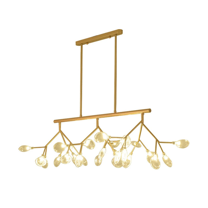 Modern Bubble Chandelier with Clear Glass, 27 Heads, Black/Gold - Dining Room Hanging Light Kit