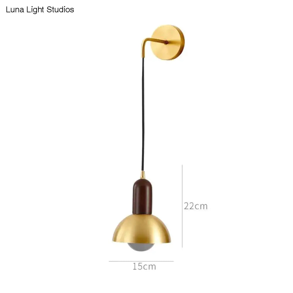 Applique murale de chevet tout en cuivre, luminaire de luxe, post-moderne, Simple, pour salon, arrière-plan, allée murale, rétro, personnalité créative, boule en cuivre