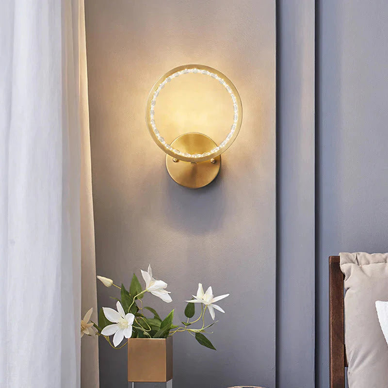 Lampada da parete moderna in rame da comodino semplice per camera da letto