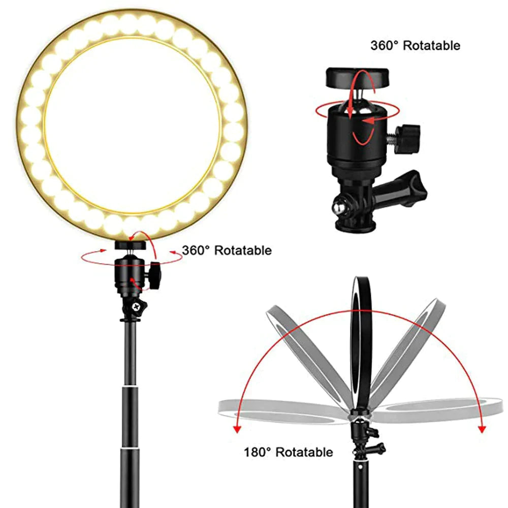 Lampa podłogowa LED USB pierścieniowa lampa podłogowa statyw pierścieniowy 80 diod LED stojąca lampa podłogowa do wideo YouTube Photo Ringlight makijaż abażur