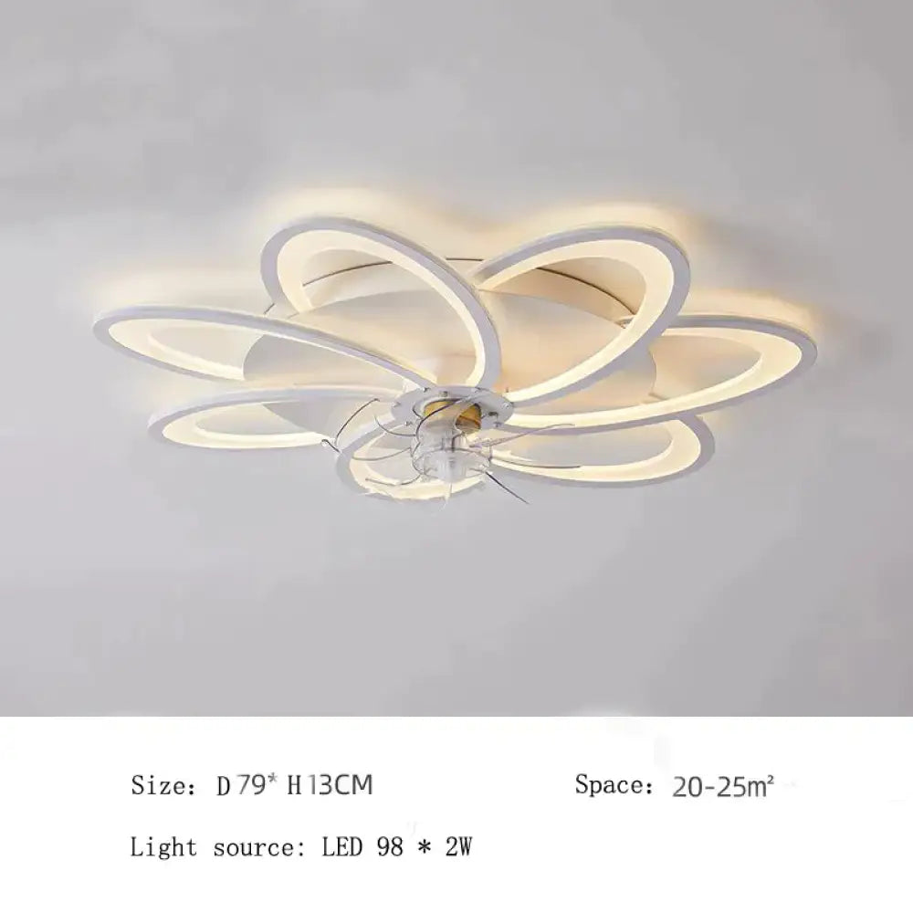 Nordic living room led creative smart windmill ceiling fan light
