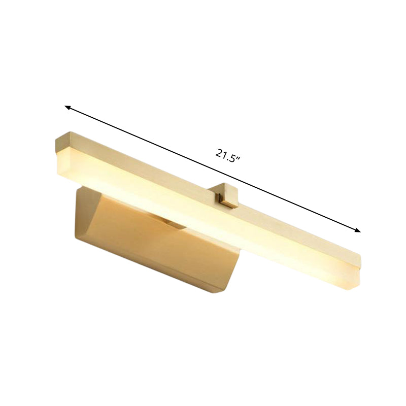 Elegante iluminación LED para tocador con pantalla acrílica amarilla - Lámpara de baño montada en la pared, 9.5