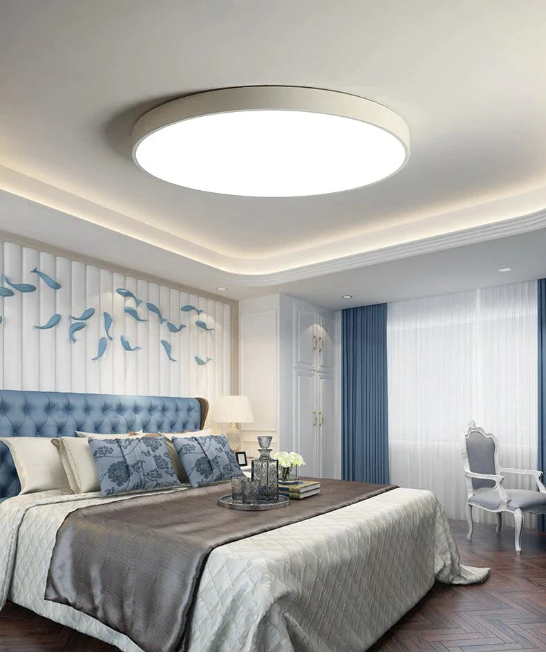 Lámpara de techo Led moderna de Metal, lámpara de techo Led Simple en blanco y negro para sala de estar, dormitorio, comedor, accesorios de iluminación